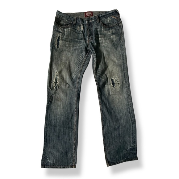 Superdry Hero Straight Fit Distressed Jeans - Picture 1 of 14